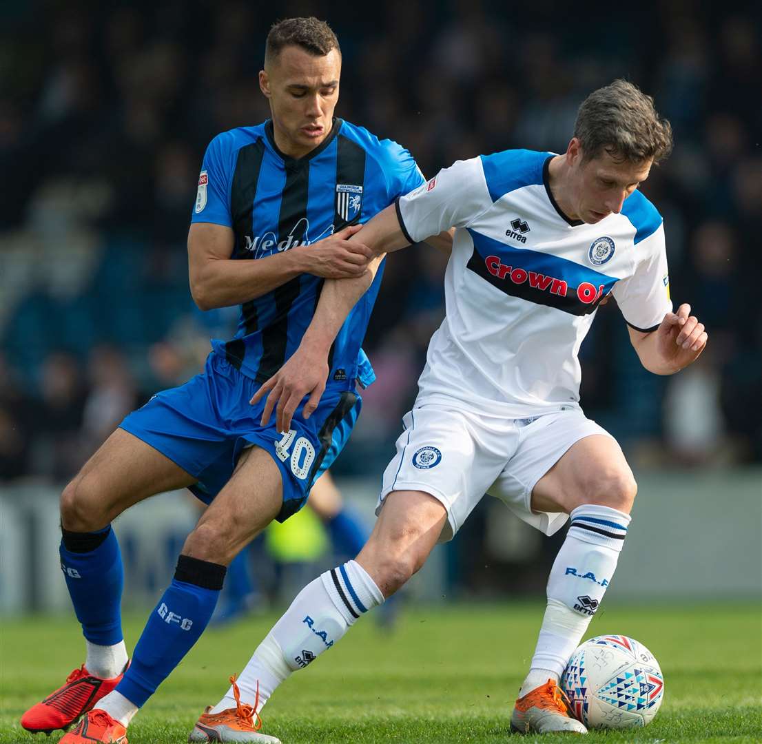 Graham Burke had Gills' best chance against Rochdale Picture: Ady Kerry