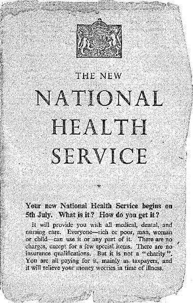 A Government leaflet from 1948 advertising the foundation of the NHS