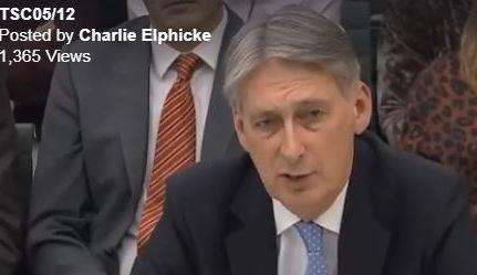 Philp Hammond at the committee hearing: Still and full video courtesy of Office of Charlie Elphicke MP