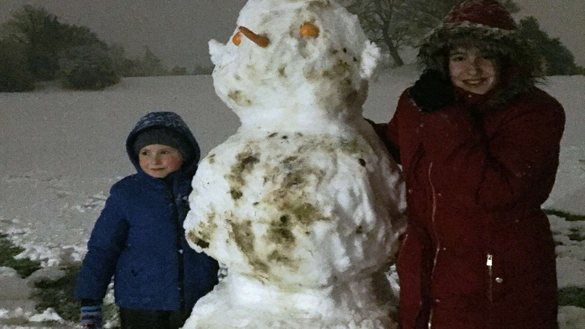 Jolana Byrtusova took this picture of her children's impressive snowman