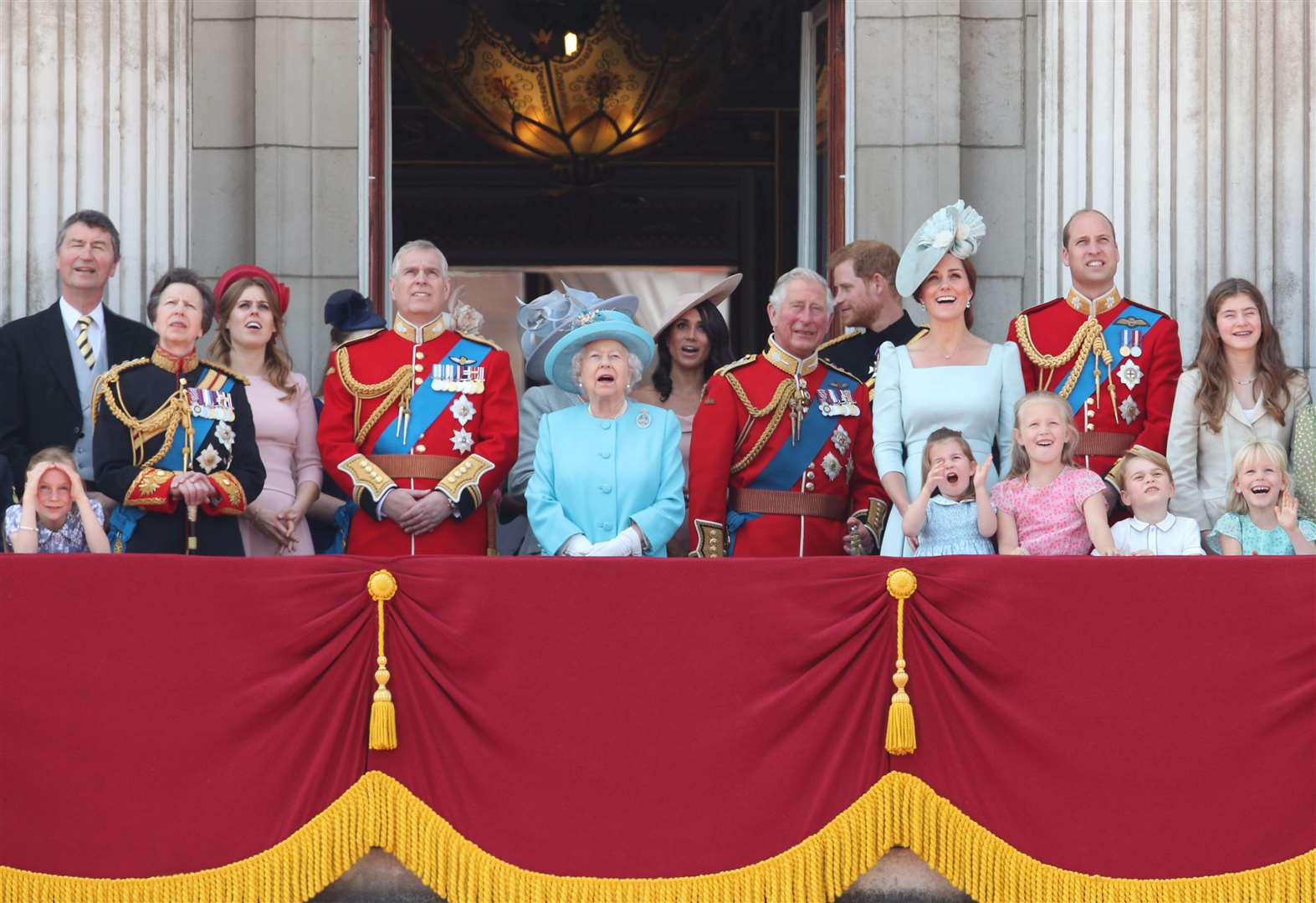The royals gather on the balcony for the celebration in 2019 (Yui Mok/PA)