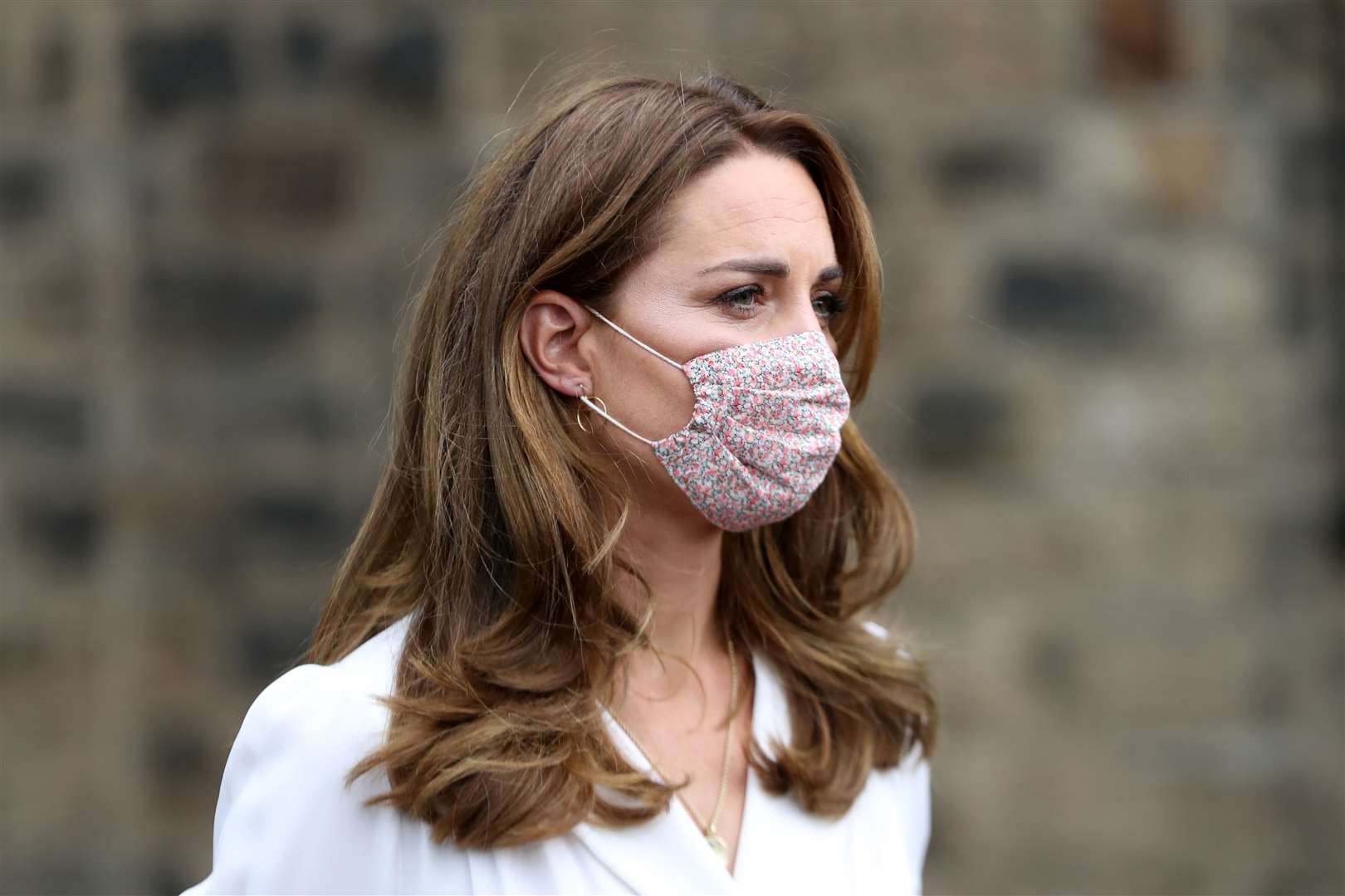 The Duchess of Cambridge, wearing a face mask, during a visit a volunteer project in Sheffield on Tuesday (Chris Jackson/PA Wire)
