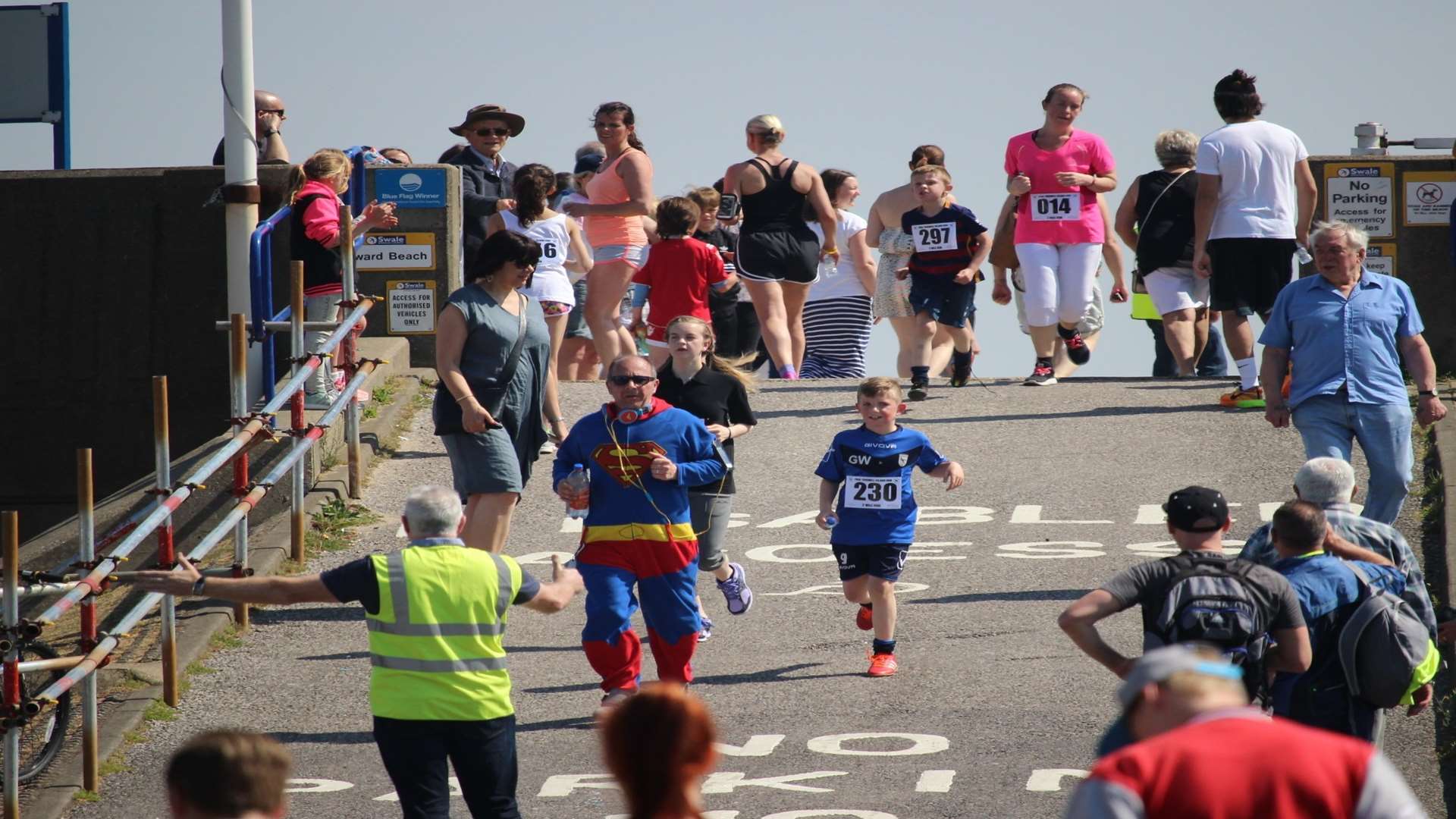 Nearing the end: walkers and runners arrive at Beachfields, Sheerness last year