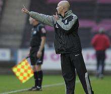 Gills boss Mark Stimson tries to direct things from the touchline. Picture: Barry Goodwin