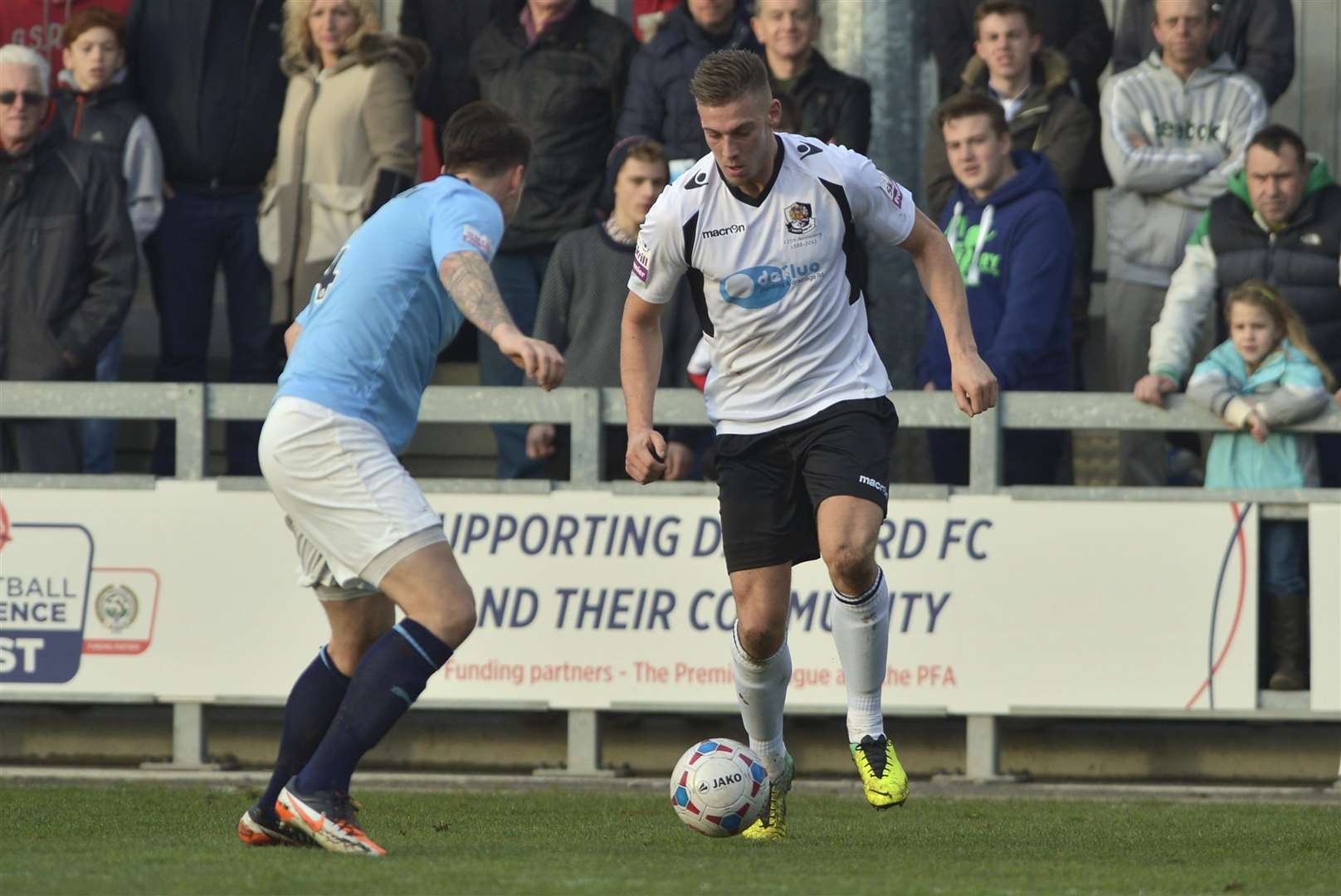 Alex Wall in action for Dartford during his loan spell in 2014 Picture: Andy Payton