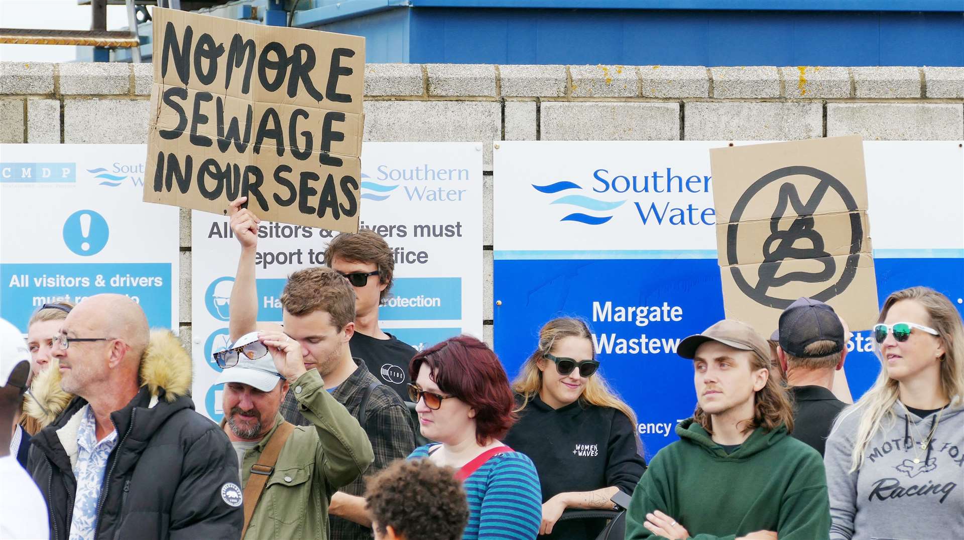 Protest against Southern Water sewage leaks in Thanet earlier this year. Picture: Frank Leppard photography