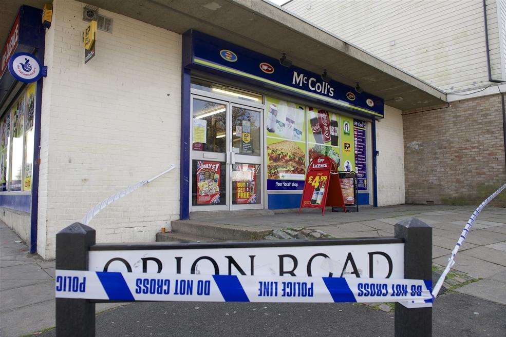 The raiders struck at McColl's in Orion Road, Rochester