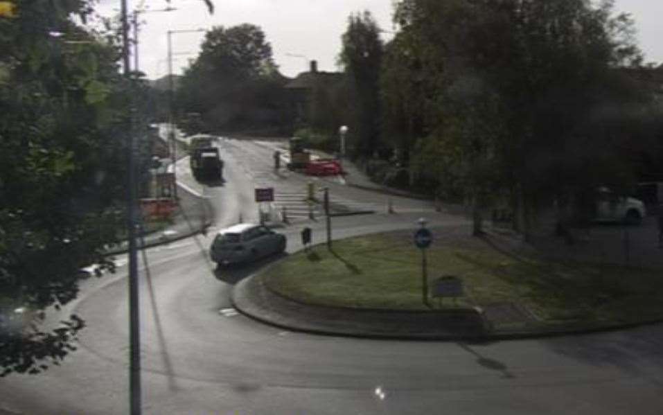 The A20 is closed between Tesco Crooksfoot and the Pilgrims Hospice. Picture: KCC