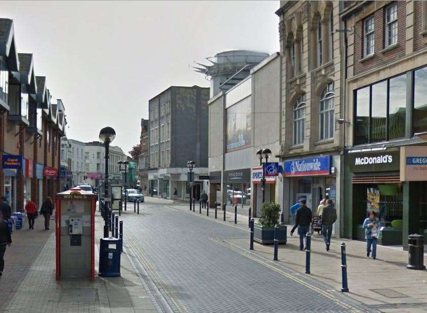 The attack happened in Biggin Street, Dover. Picture: Google.