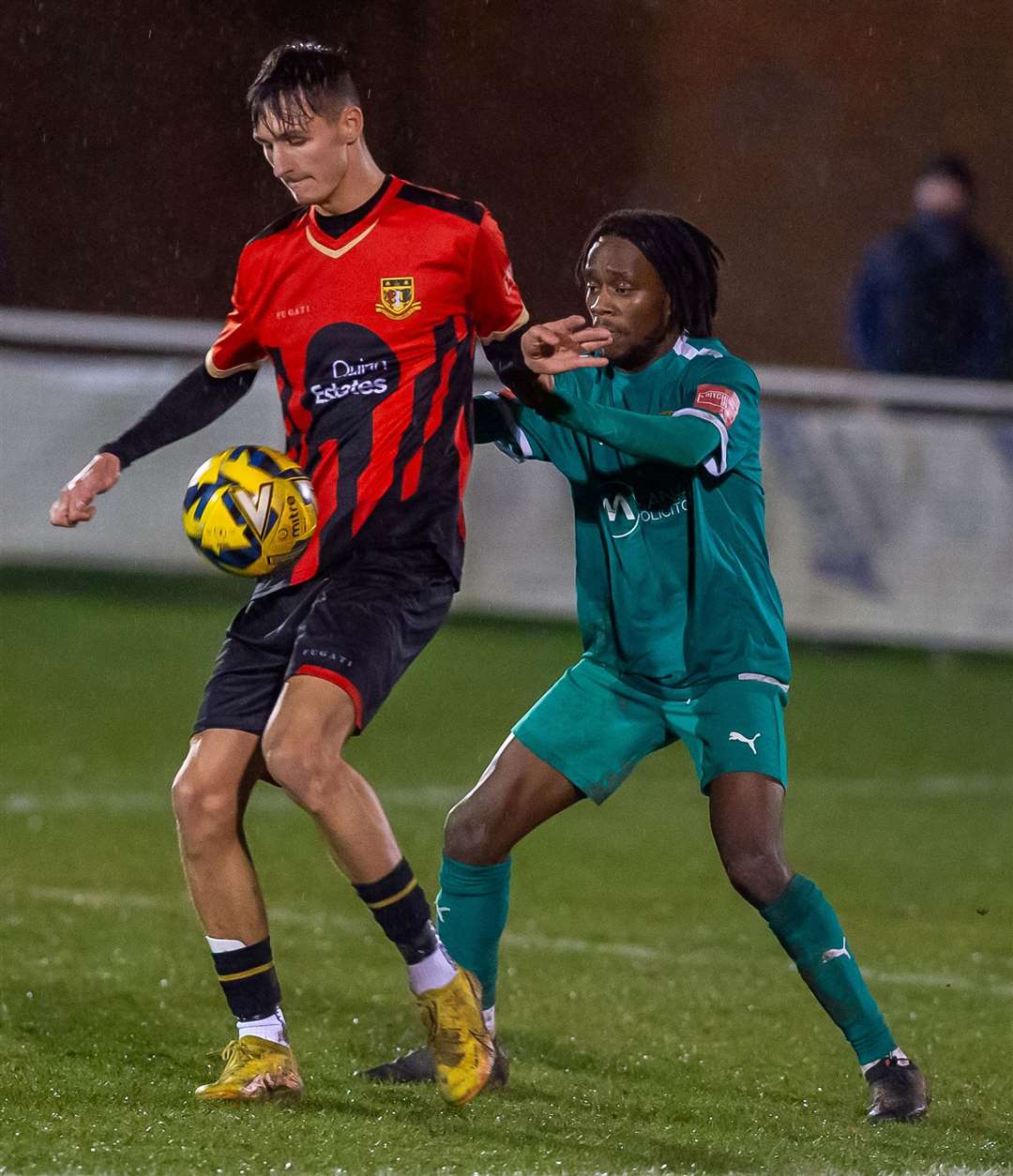 Sittingbourne striker Mitchell May in action against Sevenoaks. Picture: Ian Scammell