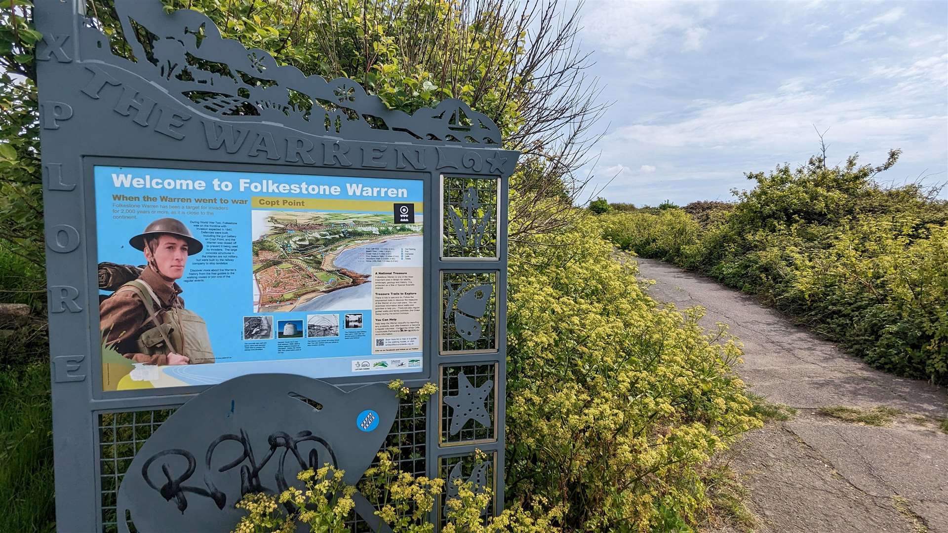 The coast path passes by the Warren outside Folkestone