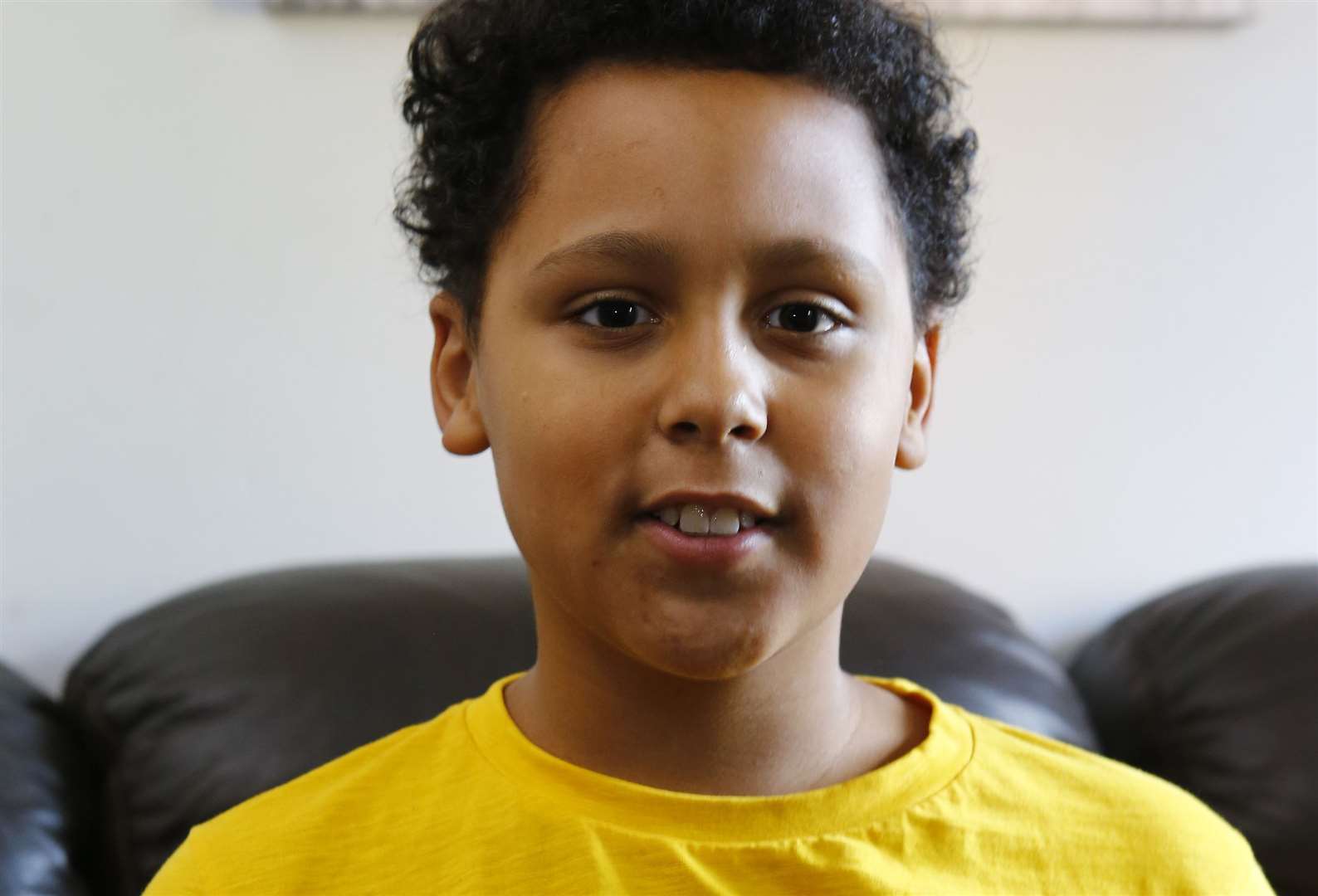 Caleb has been pulled out of school by mum Tyler after racial abuse Picture: Matt Bristow