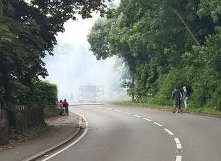 Fire crews attended the blaze at Linton Hill, Maidstone. Picture: Wendy Atkins