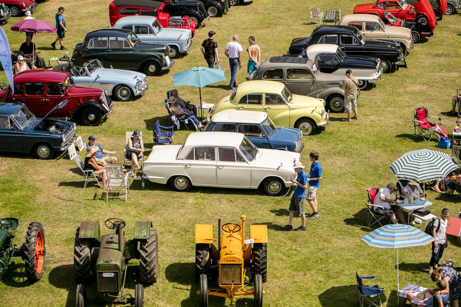 Browse vintage vehicles at the show's outdoor classic car show. Picture: Thomas Alexander