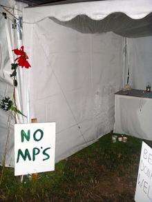 'No MPs' tent at Glastonbury