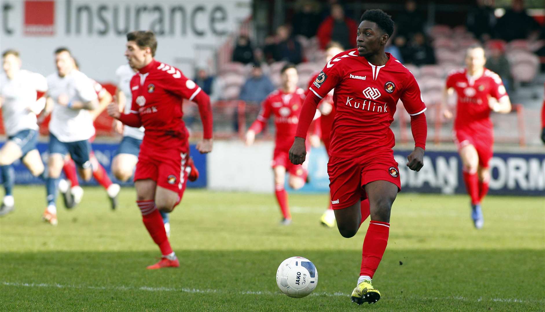 Ebbsfleet United in action against Stockport County Picture: Sean Aidan