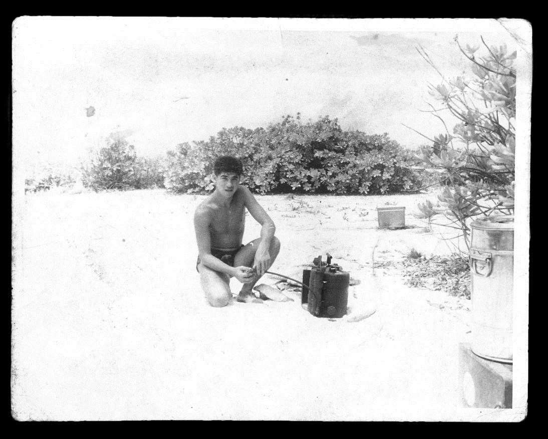 Eighteen-year-old Terry Quinlan on Christmas Island in 1957