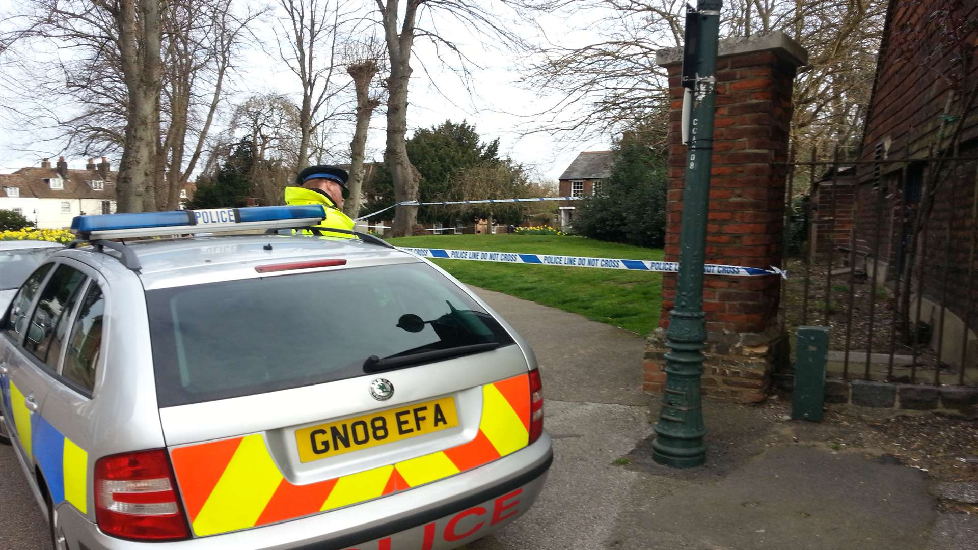 Police cordoned off St Mary's Green in Canterbury this morning