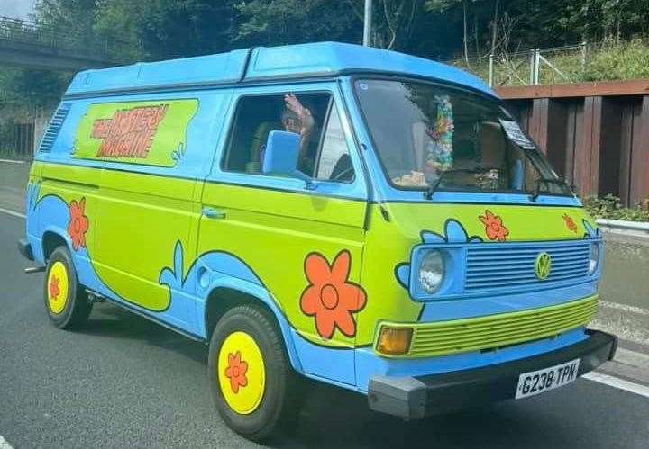 Scooby Doo's van joined the VW Run the Ring around the M25