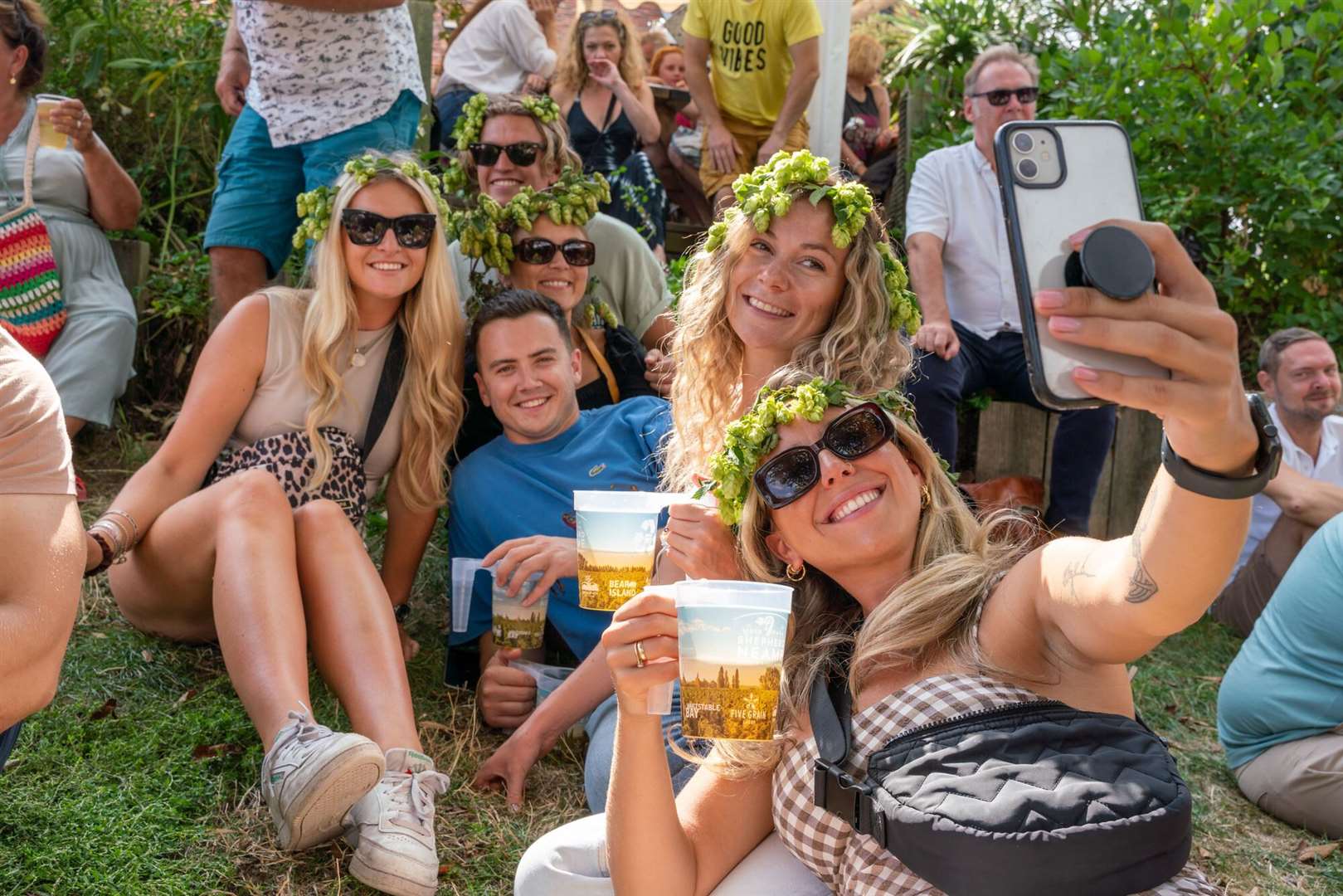 Revellers enjoying Faversham Hop Festival