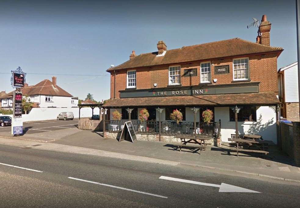 The break-in was reported at The Rose Inn in Ashford Road, Bearsted. Picture: Google Streetview