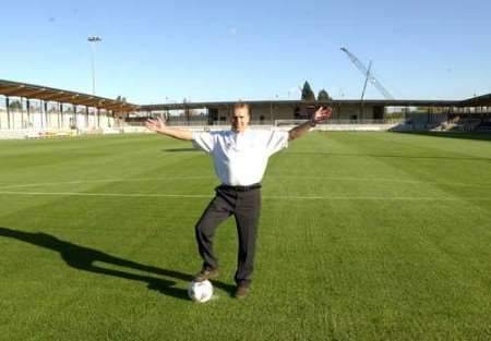 WELCOME HOME: Manager Tony Burman shows off the new ground. Picture: JIM RANTELL