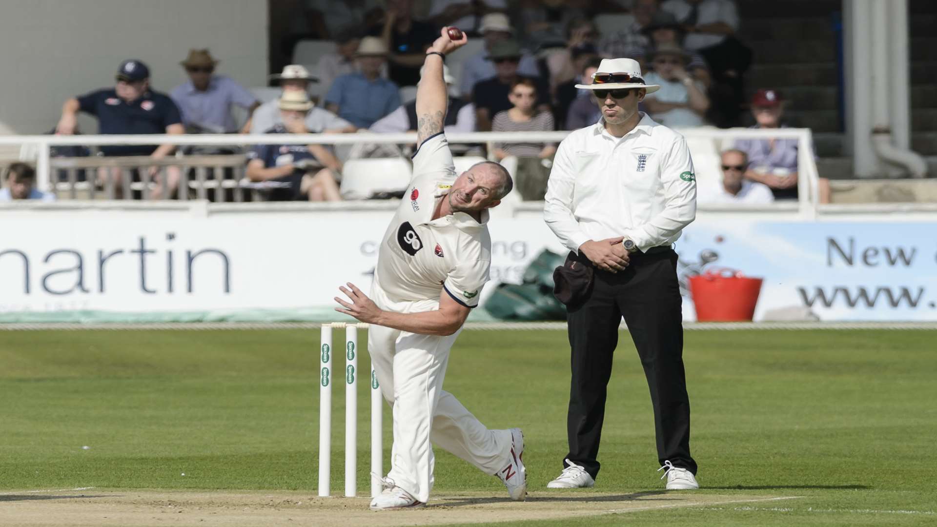 Darren Stevens in action against Leicestershire. Picture: Andy Payton.