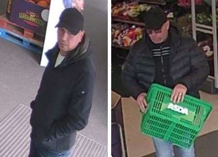 Police have released CCTV images after a pensioner had his purse stolen in Asda in Chatham