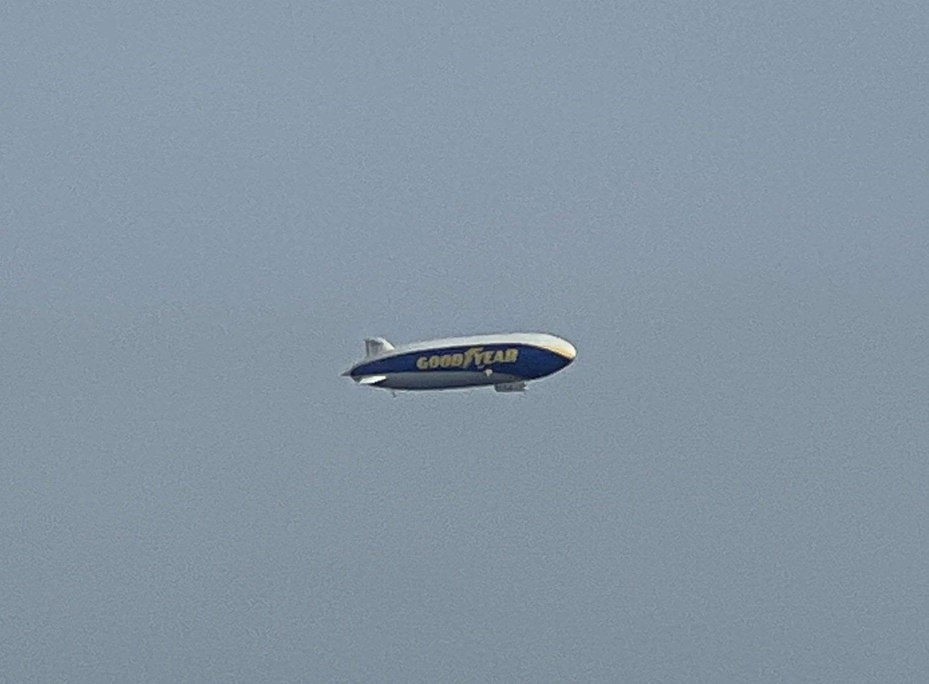 The Goodyear blimp has returned to Kent ahead of a schedule of events this week. Photo: James Maybank