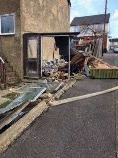 The damaged property in Beaconsfield Road, Chatham