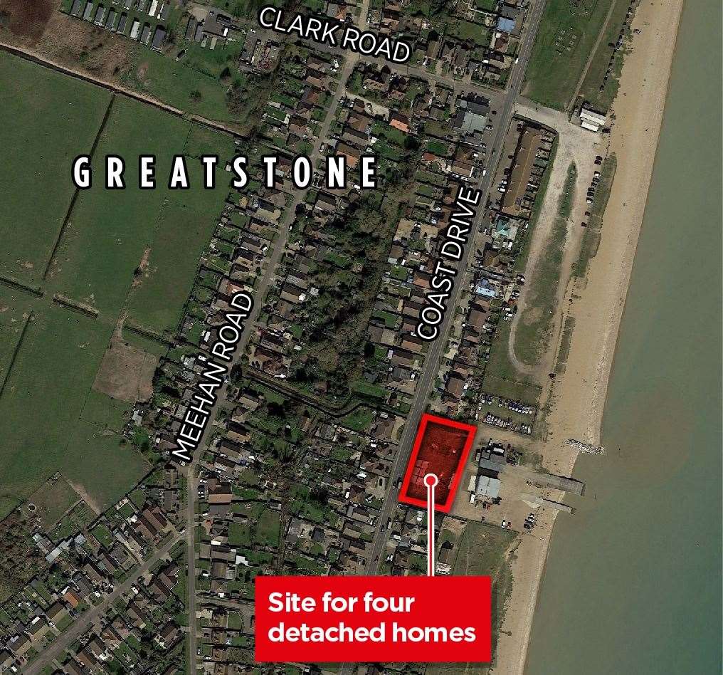 The four homes are set to be built off Coast Drive in Greatstone
