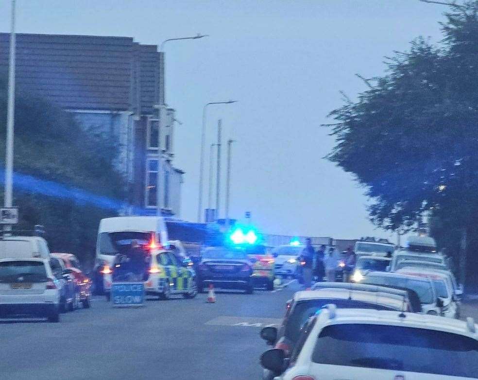 Police and ambulance crews attended the scene on Monday evening. Picture: Shane Hills