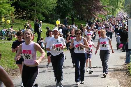 FRIENDLY ATMOSPHERE: 4,000 women took part in the ninth Maidstone Race for Life. Picture: ANDY BARNES