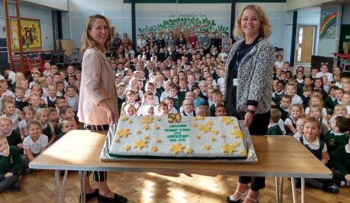 The school celebrated with a cake