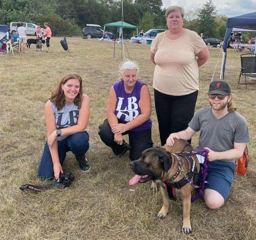 Jo Wood (second left) says they want to reassure XL Bully owners not to panic. Picture: LBDR Facebook