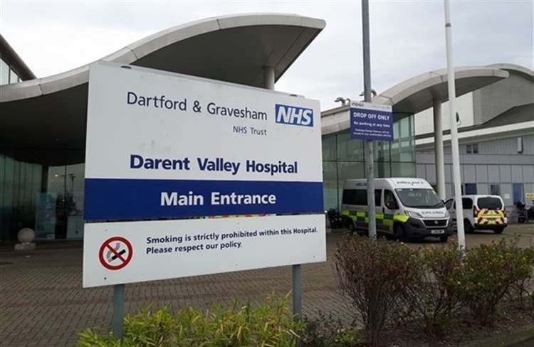 Officers were called to Darent Valley Hospital