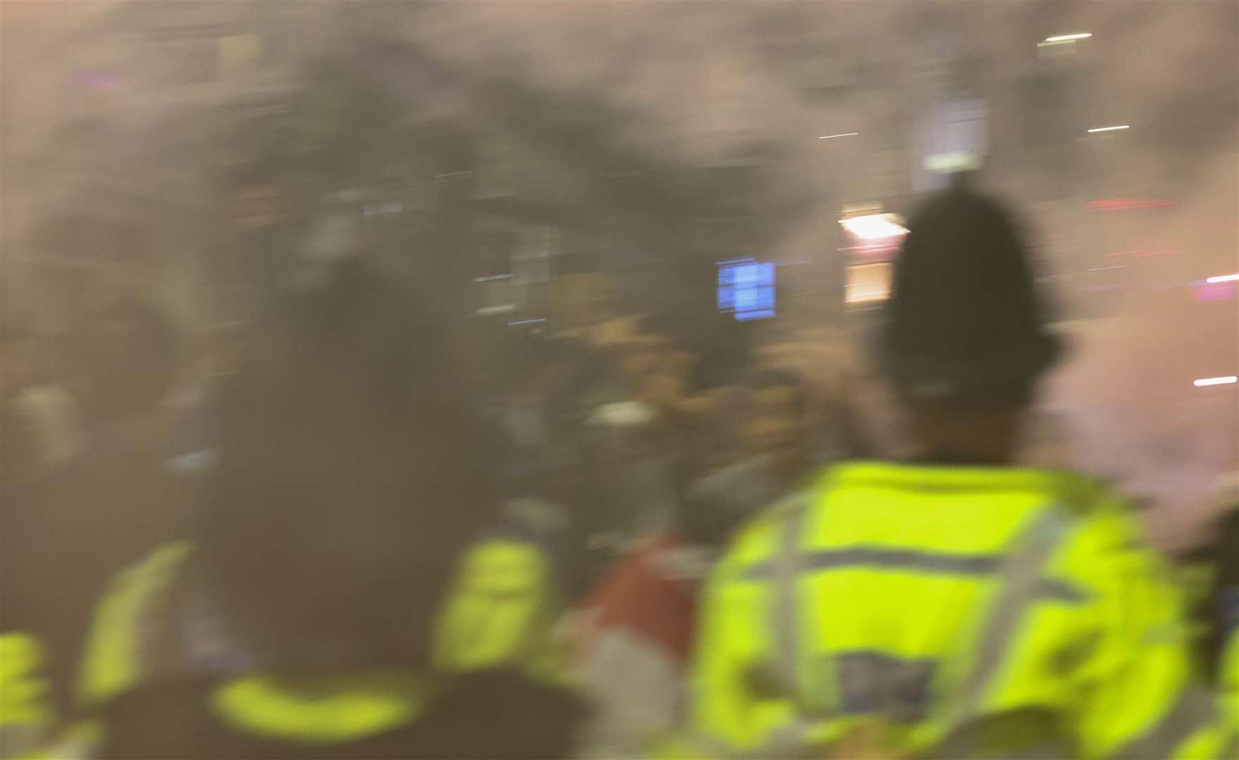 Bottles were thrown at the police Picture: UKNIP