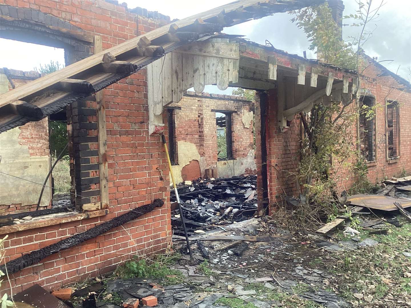 The derelict railway station following the fire. Picture: Network Rail
