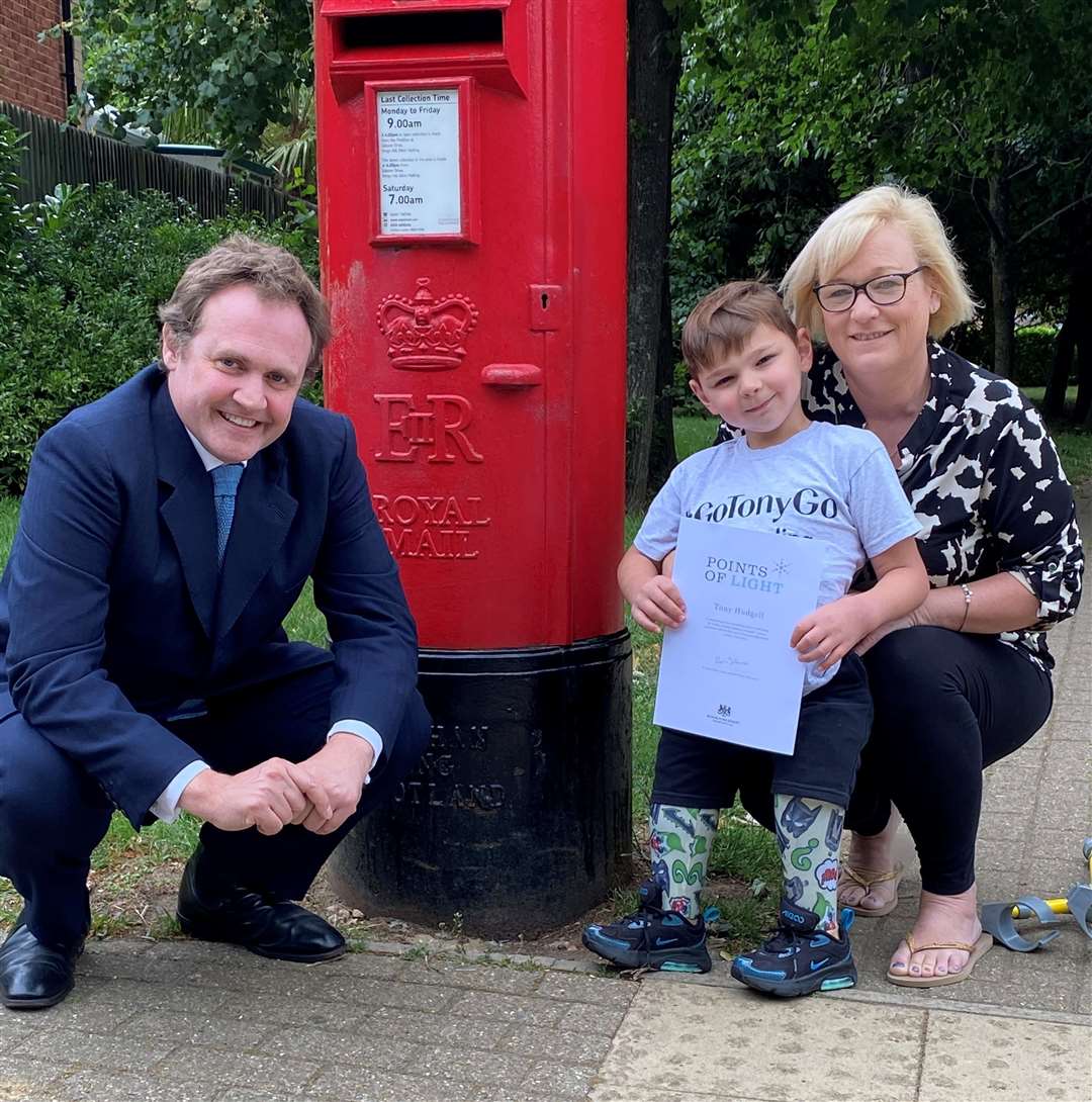 MP Tom Tugendhat helped lead the campaigned with Tony Hudgell and his mum Paula.