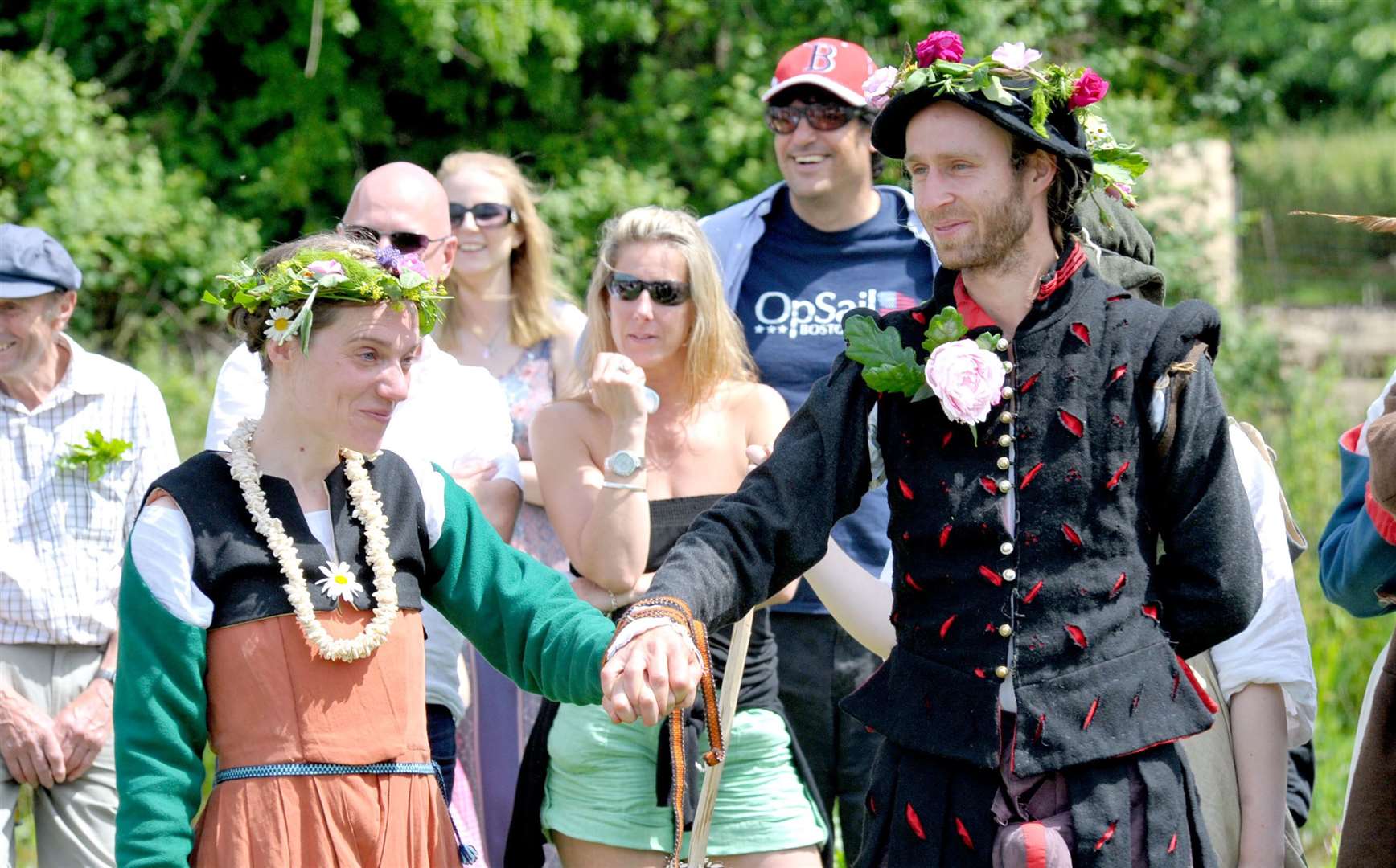 A recreation of a historic handfasting ceremony. Stock picture