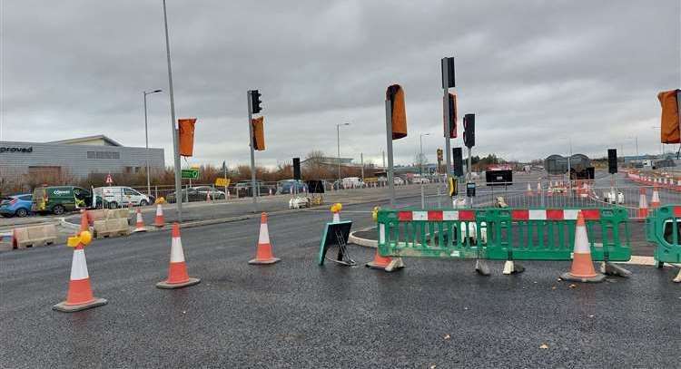 The delays in Ashford are part of a new four-way traffic light system known as Bellamy Gurner