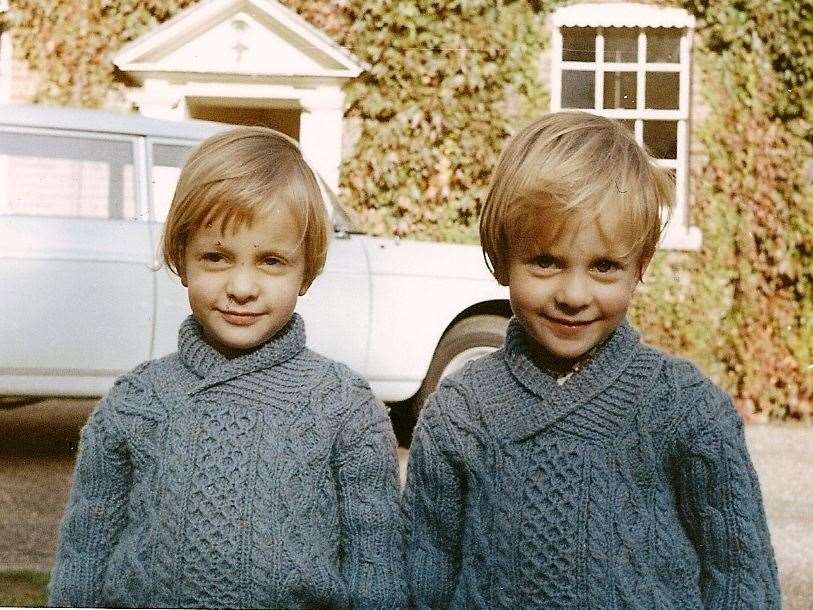 The Knatchbull twins, Nicholas, right, and Timothy at Newhouse, Mersham in 1967. Picture: Hutchinson Publishers