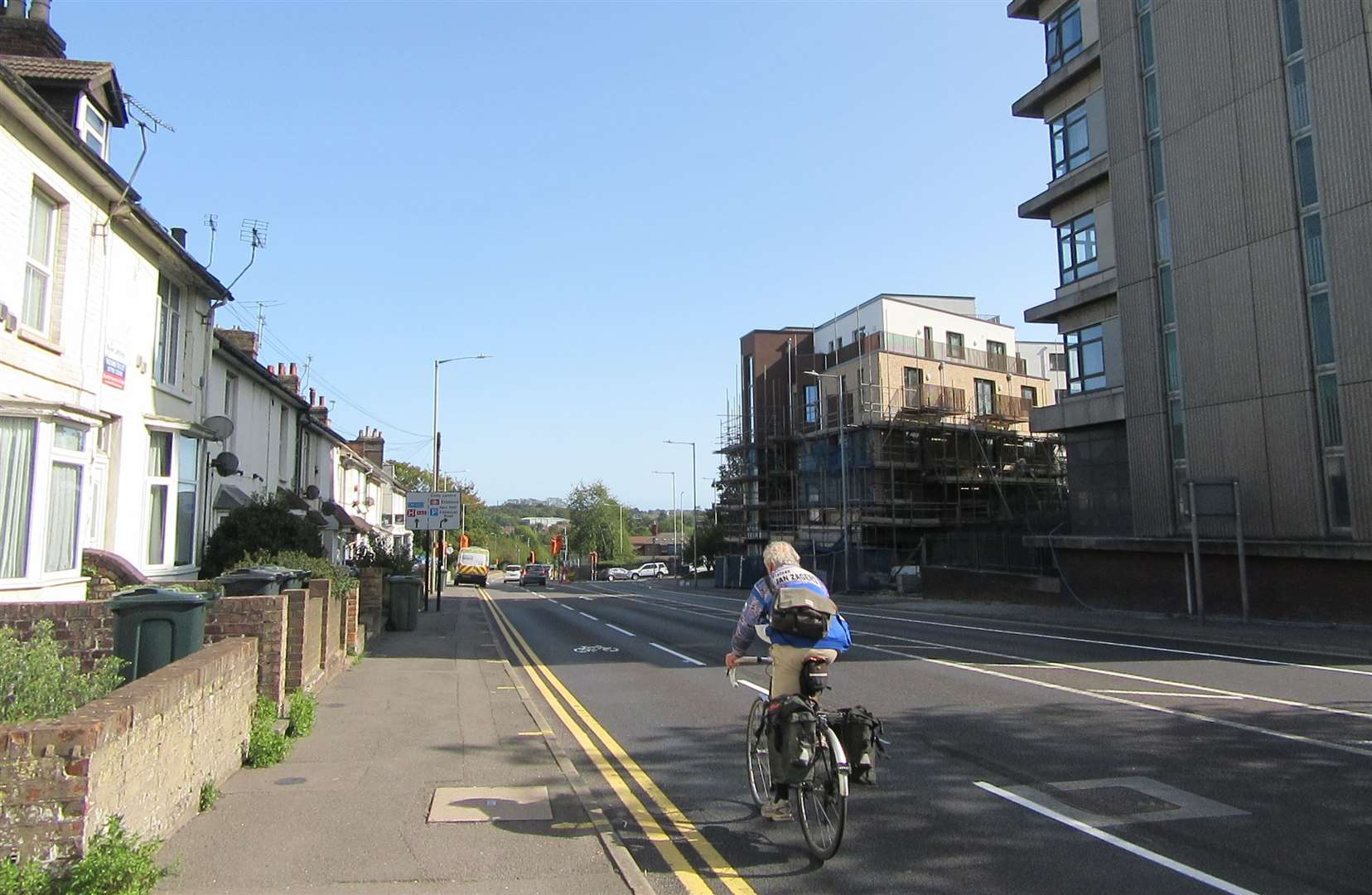 Part of the ring road was used for the short-lived cycle lane trial. Picture: Ted Prangnell