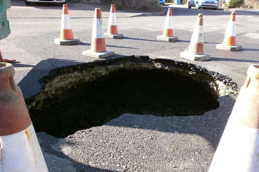 The huge hole that opened up in Ambleside, Murston