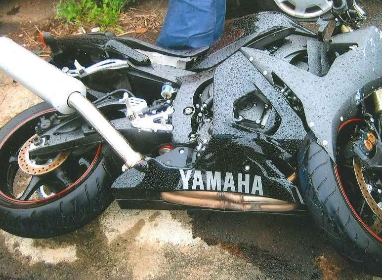 Shane's smashed motorbike