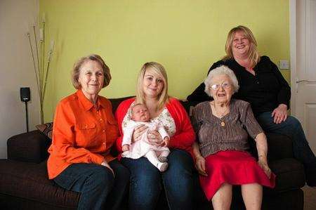Five generations of family together.