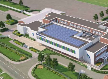 The digitalised image of the modernised campus, which is Whitfield's only secondary school