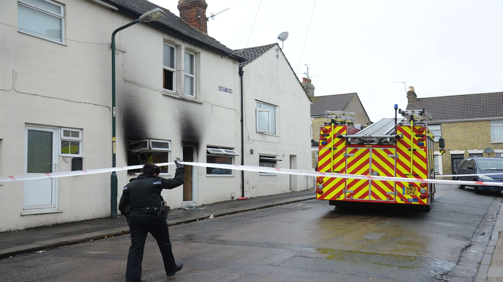 The scene of the fire in Albert Road.