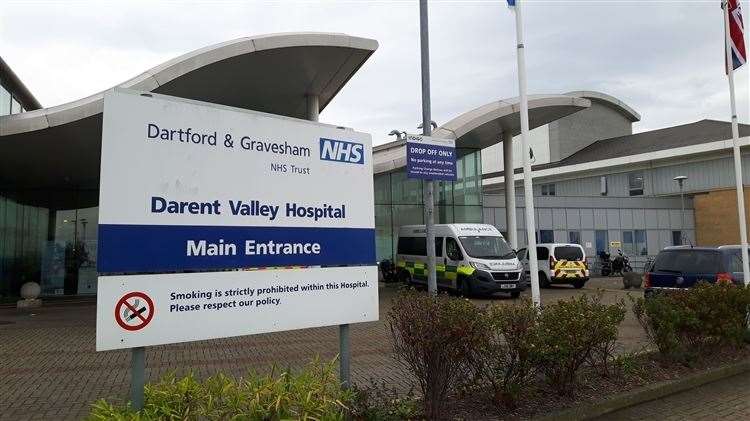 Darent Valley Hospital is said to be 'creaking at the seams' under the pressure of the coronavirus pandemic