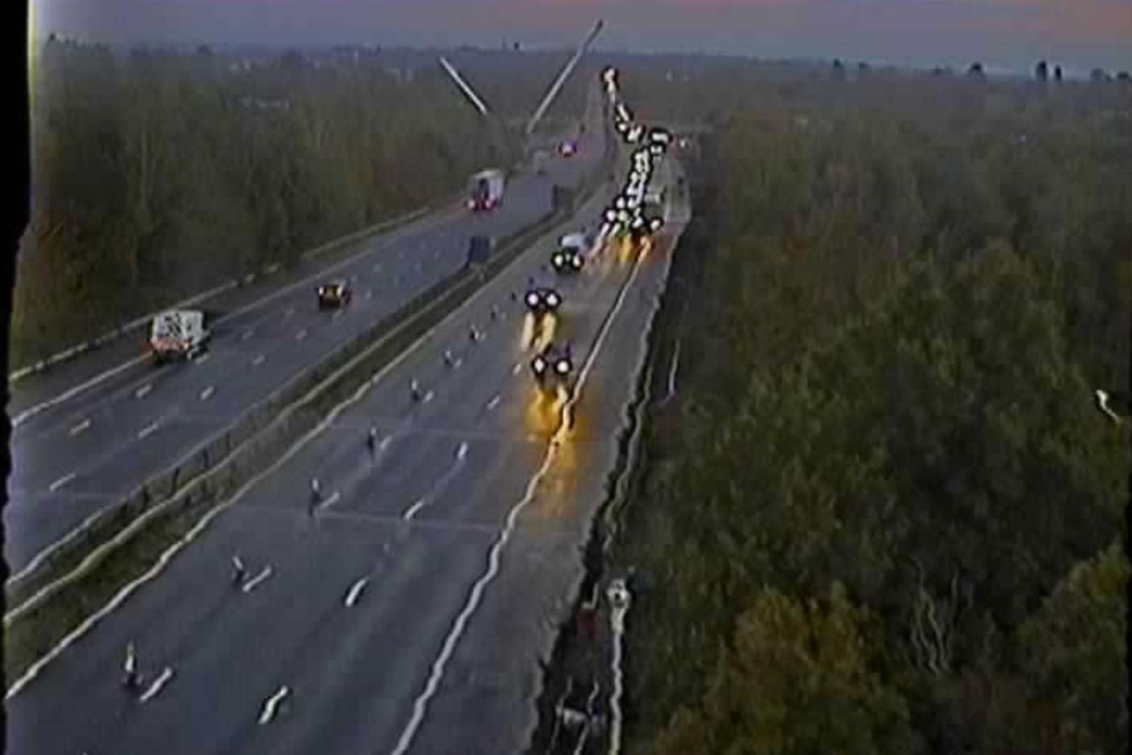 One lane of the M20 London-bound remains shut between Ashford and Maidstone. Picture: National Highways